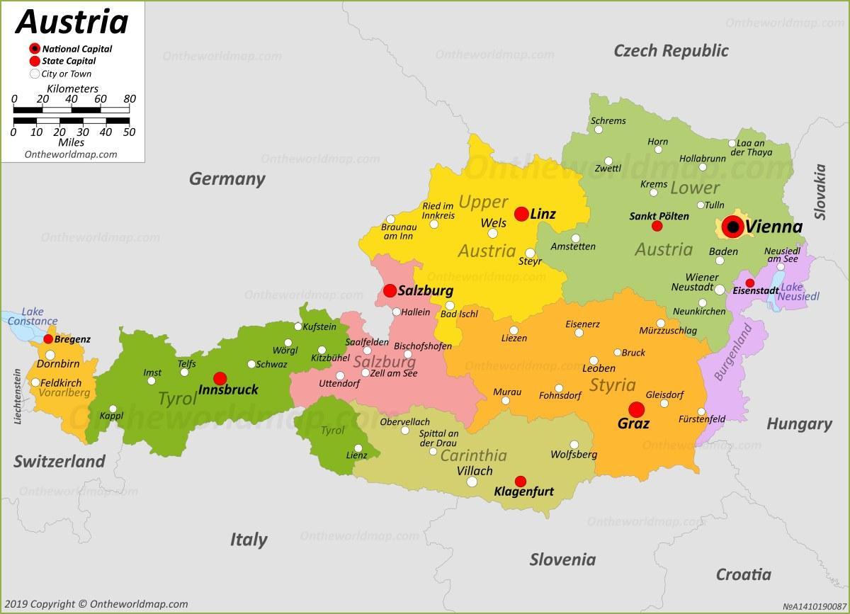 Mapa de la capital de Austria