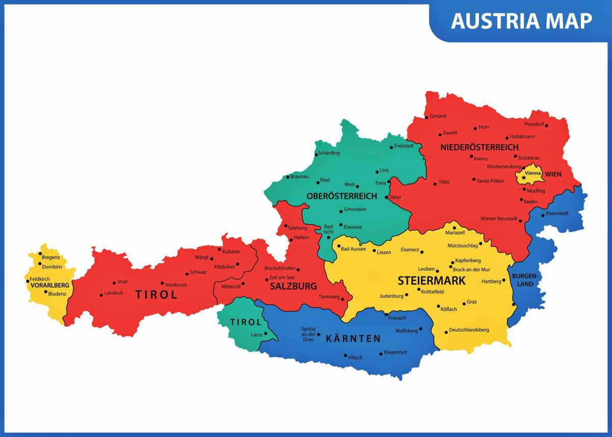 Mapa del estado de Austria